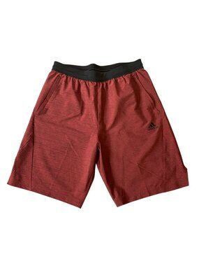 Adidas Mens Red Athletic Shorts Perforated Design Lightweight Activewear Medium